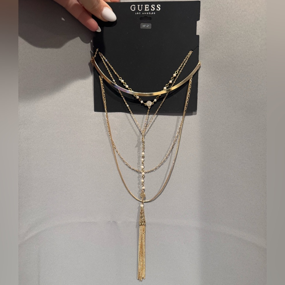 Guess Gold and Silver Layered Necklace